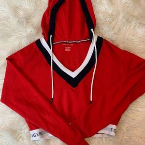 Tommy Hilfiger red cropped sweatshirt